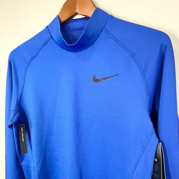 NWT Nike Therma Dri Fit Slim Fit Mock Neck Long Sleeve Shirt Large - Picture 2 of 11